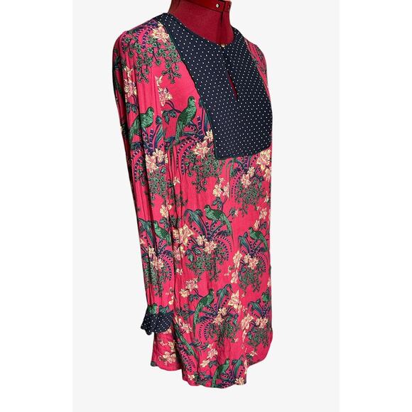Maeve Women’s Size 4 Polka Dot Bird Floral Print Mini Shift Dress - Picture 3 of 7